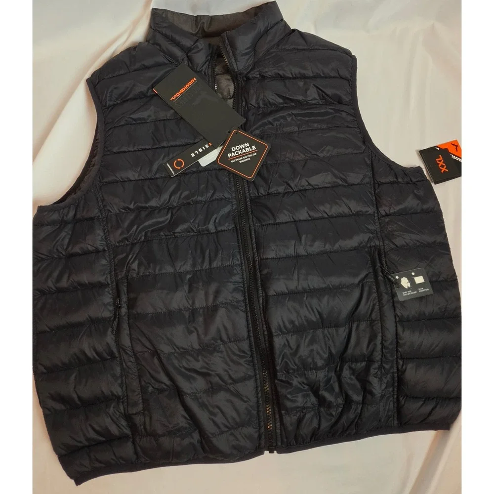Hawke & Co Pro Series Reversible Down Packable Vest XXL Gray Black NWT